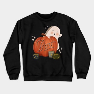 Boo cute ghost pumpkin Crewneck Sweatshirt